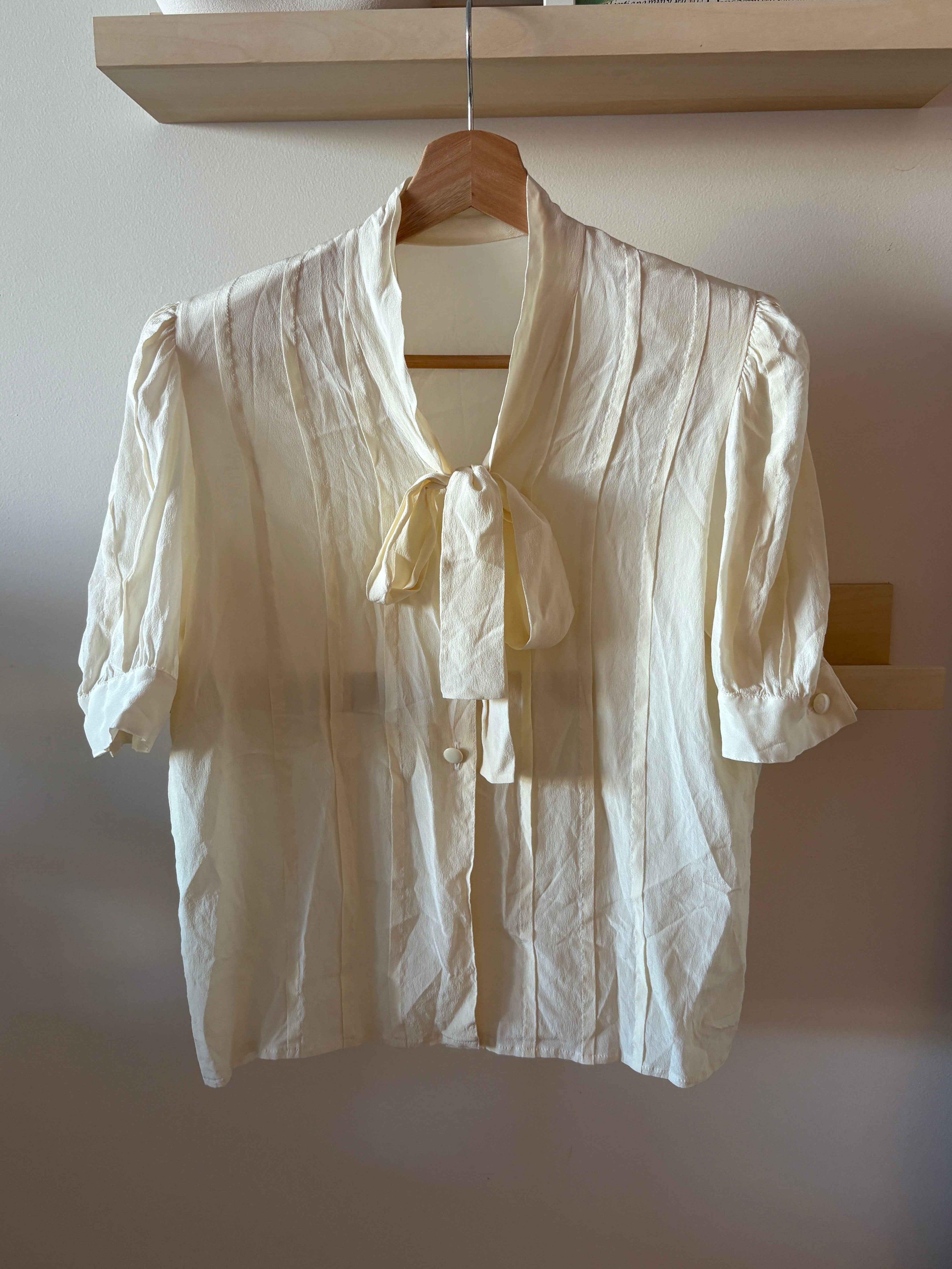 Vintage Silk Pussybow Blouse