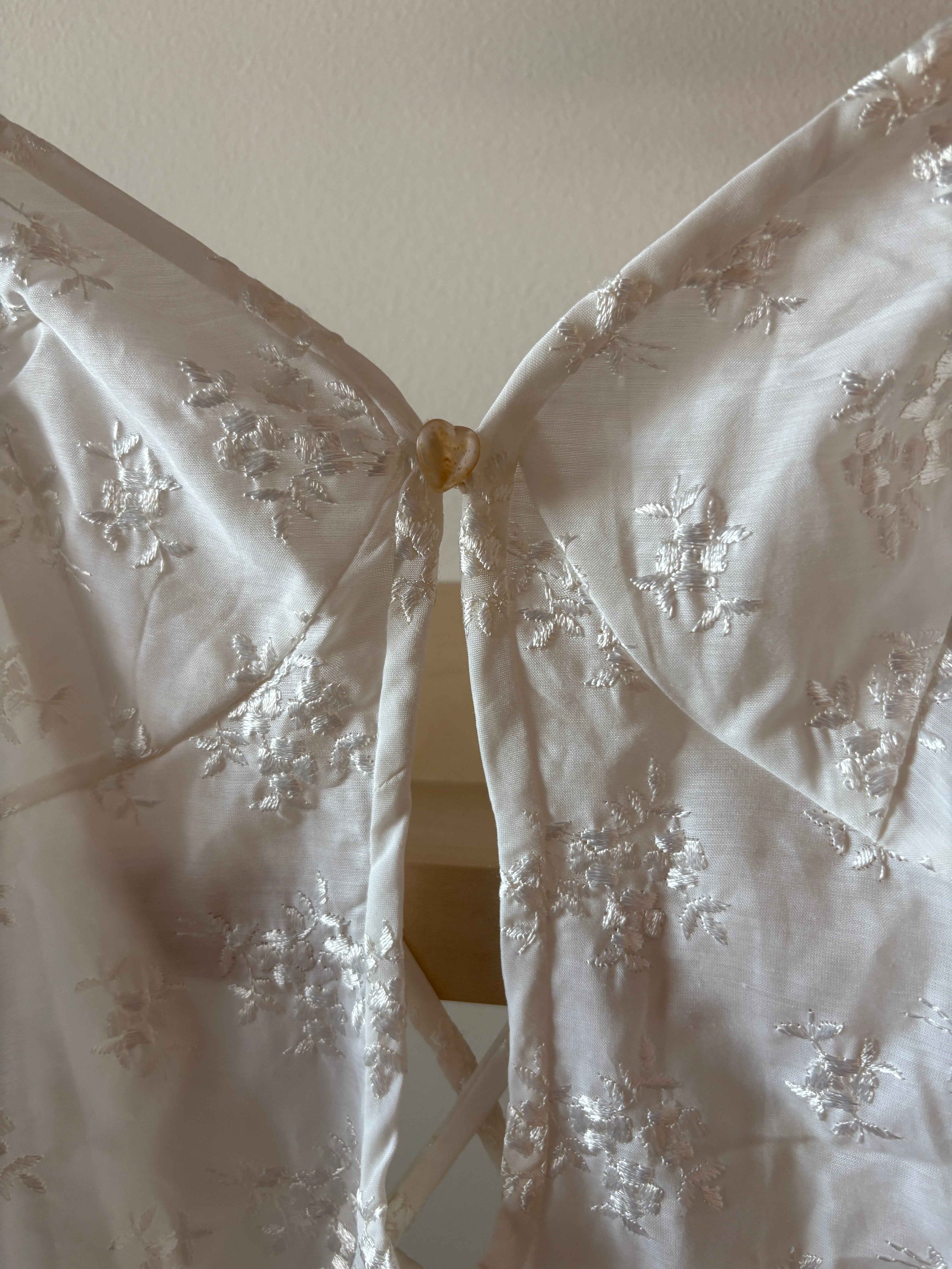 Embroidered Satin Slip Dress