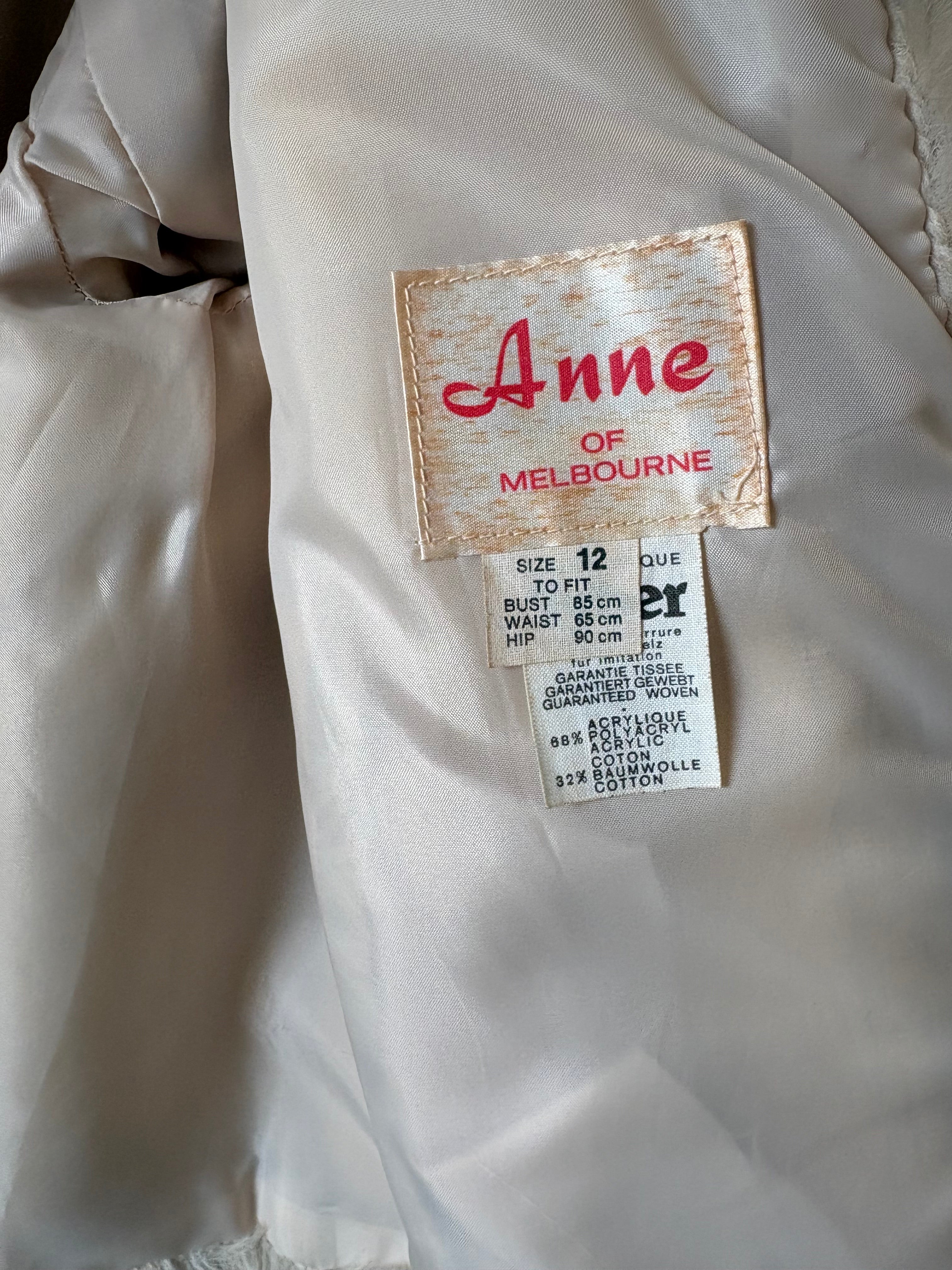 Vintage Cream Faux Fur Coat — Anne of Melbourne