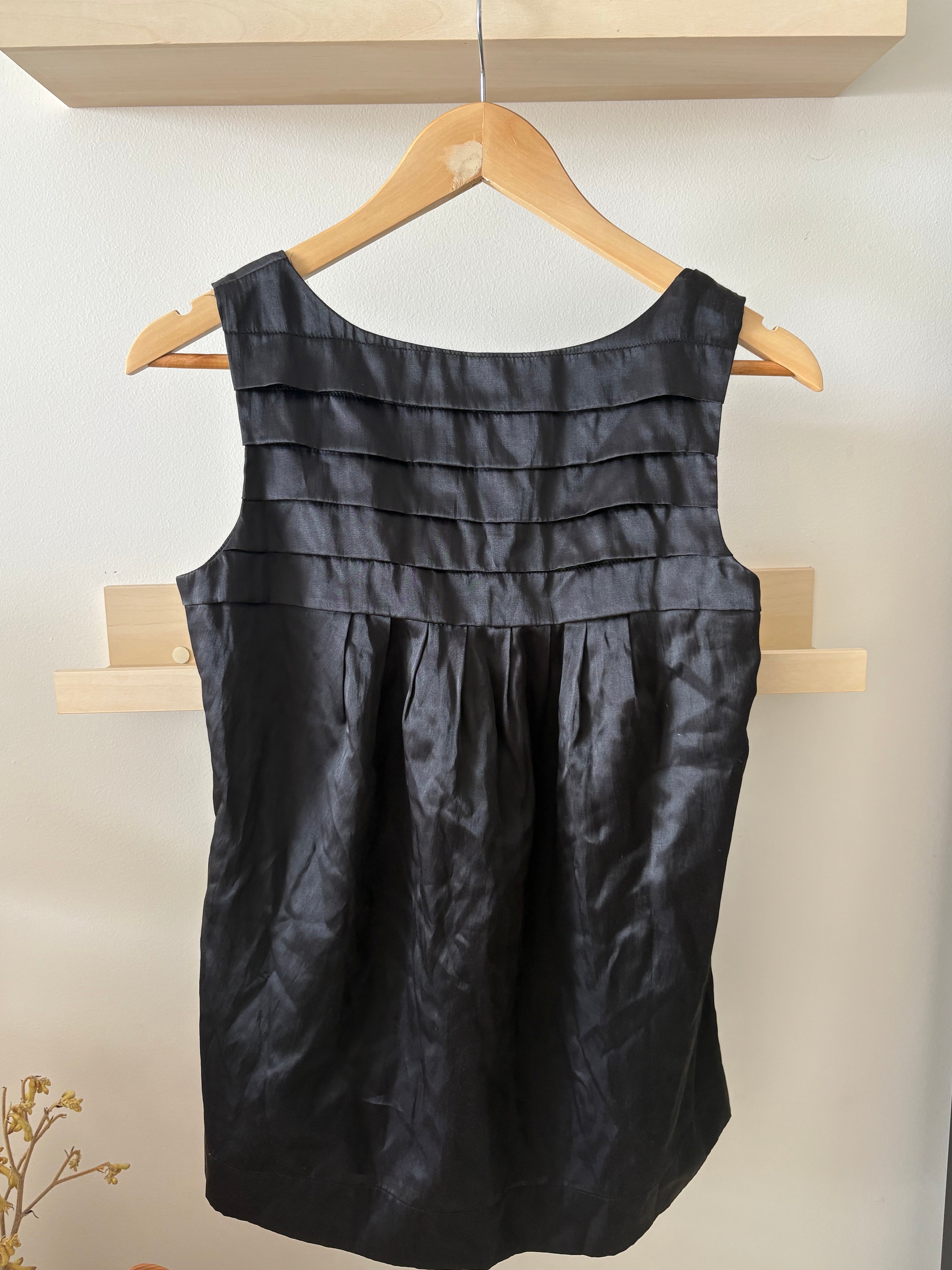 Black Silk Babydoll Top - Elle